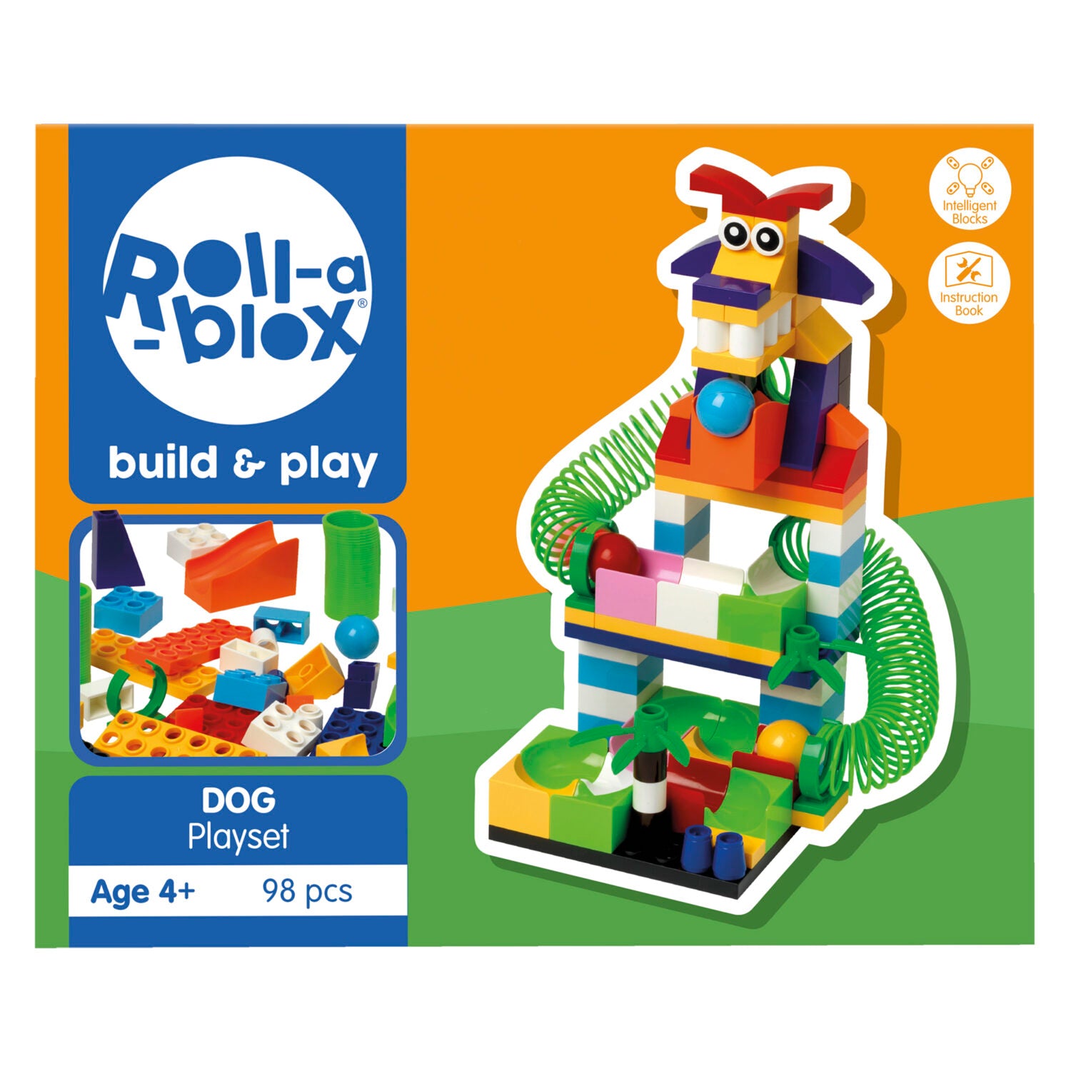 PETERKIN ROLL-A-BLOX DOG PLAYSET 98PC - Toyworld Frankston