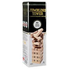 CARDINAL GAMES 48PCS WOOD JUMBLING TOWERS IN TIN