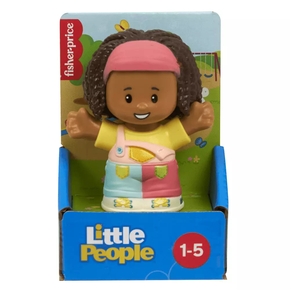 FISHER PRICE - LITTLE PEOPLE GIRL WITH DUNGAREES AND BRAIDS - Toyworld Frankston