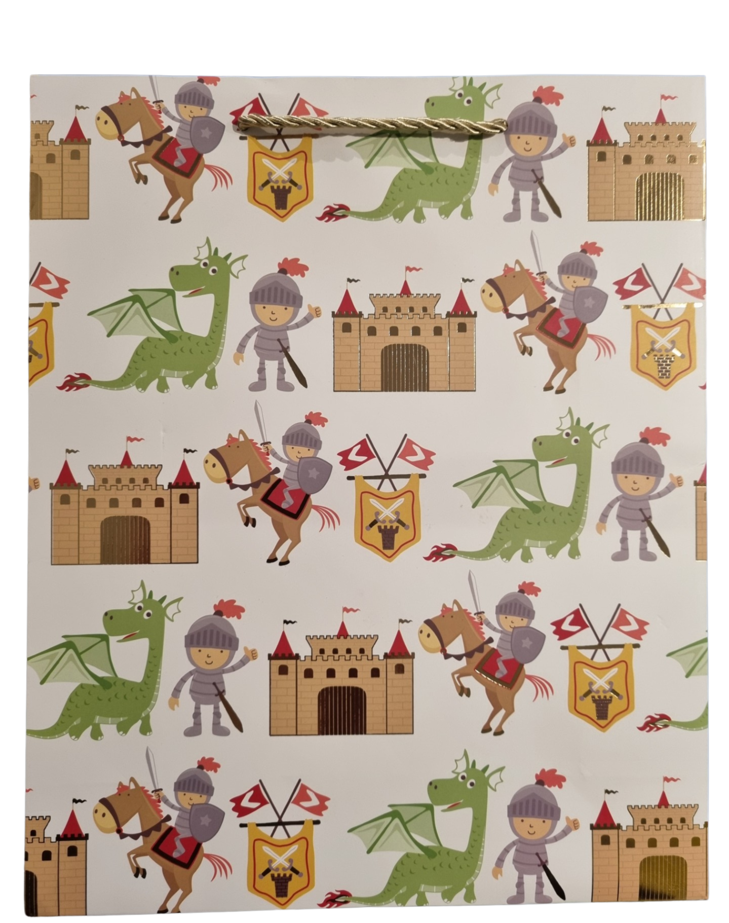GIFT BAG LARGE - BOY DESIGNS 38604 - KNIGHT AND DRAGON