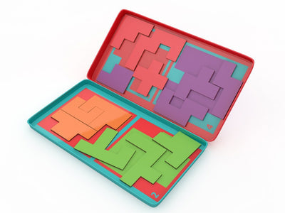 THE PURPLE COW TRAVEL TIN GAME - MAGNETIC BRAIN TEASER PUZZLES - Toyworld Frankston