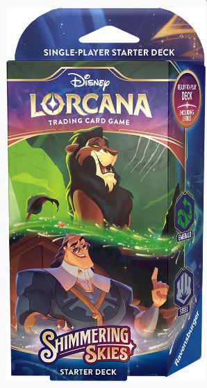 DISNEY LORCANA TCG SHIMMERING SKIES STARTER DECK - EMERALD AND STEEL - Toyworld Frankston