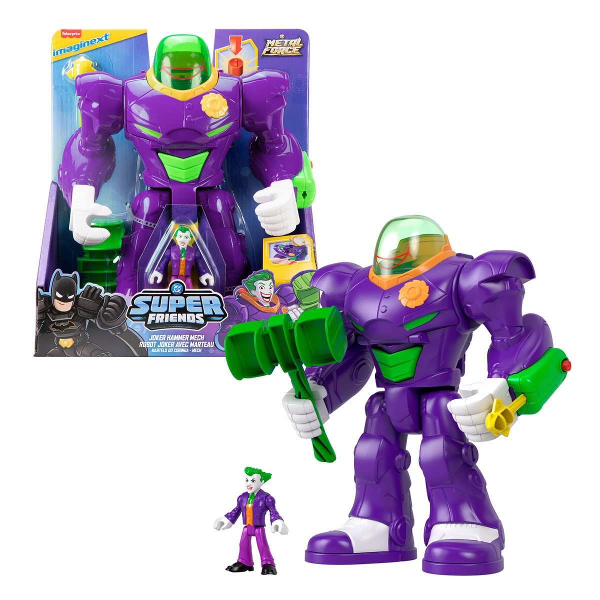 IMAGINEXT - DC METAL FORCE SUPER FRIENDS - JOKER HAMMER MECH - Toyworld Frankston