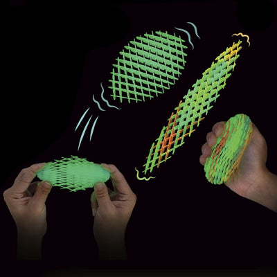 MEDIUM FIDGET FINGERS FLEXI WORM GLOW IN DARK ASSORTMENT - - Toyworld Frankston