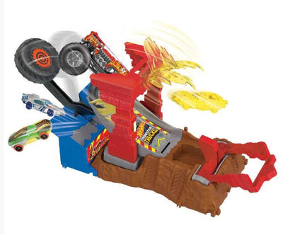 HOT WHEELS MONSTER TRUCKS ARENA SMASHERS FIRE CRASH CHALLENGE PLAYSET – 5 ALARM - Toyworld Frankston