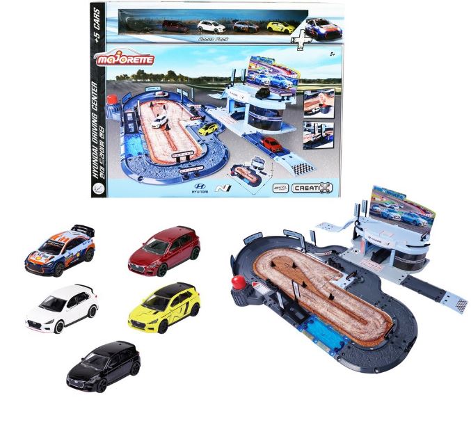 MAJORETTE HYUNDAI DRIVING CENTRE AND 5 CARS PLAYSET