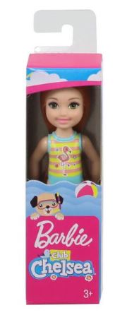 BARBIE CLUB CHELSEA BEACH DOLL - RED HAIR FLAMINGO SWIMMERS - Toyworld Frankston