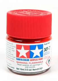 TAMIYA ACRYLIC PAINT MINI XF-7 FLAT RED - Toyworld Frankston