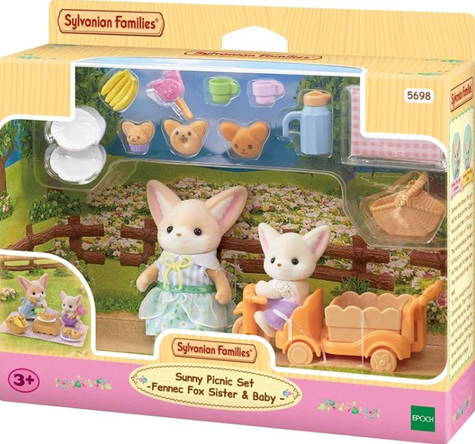 SYLVANIAN FAMILIES - SUNNY PICNIC SET - FENNEC FOX SISTER AND BABY - Toyworld Frankston
