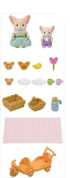 SYLVANIAN FAMILIES - SUNNY PICNIC SET - FENNEC FOX SISTER AND BABY - Toyworld Frankston