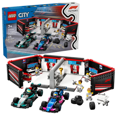 LEGO CITY 60444 F1 GARAGE AND MERCEDES AMG AND ALPINE CARS