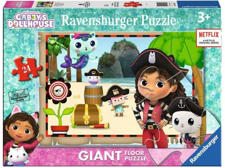 RAVENSBURGER PUZZLE GABBY'S PIRATE ADVENTURES! GIANT FLOOR PUZZLE 24 PCS