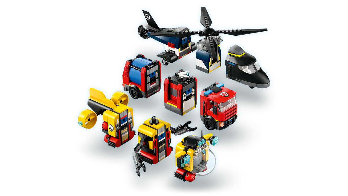 LEGO CITY 60462 HELICOPTER FIRE TRUCK AND SUBMARINE REMIX