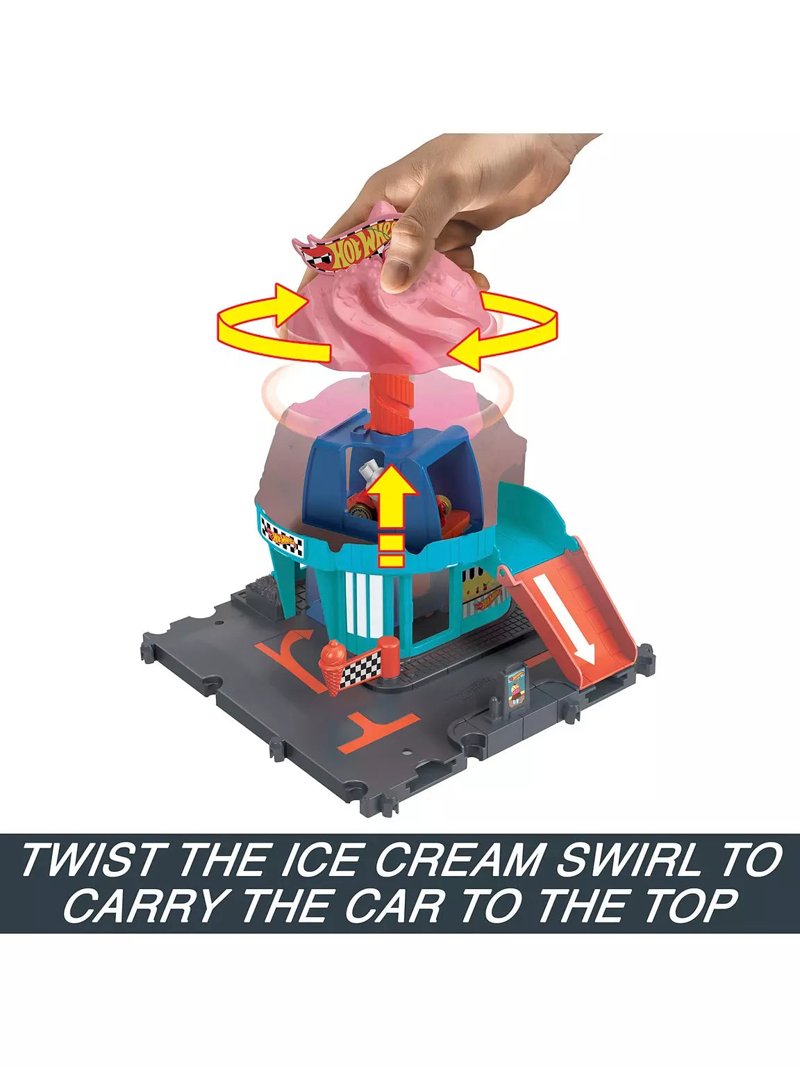 HOT WHEELS CITY DOWNTOWN ICE CREAM SWIRL PLAYSET