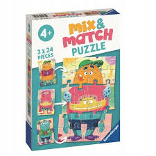 RAVENSBURGER MIX-UP MONSTERS 3x24PC PUZZLE - Toyworld Frankston