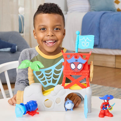 SPIDEY AMAZING FRIENDS - WATER WEBS SPIDEY ISLAND PLAYSET - Toyworld Frankston