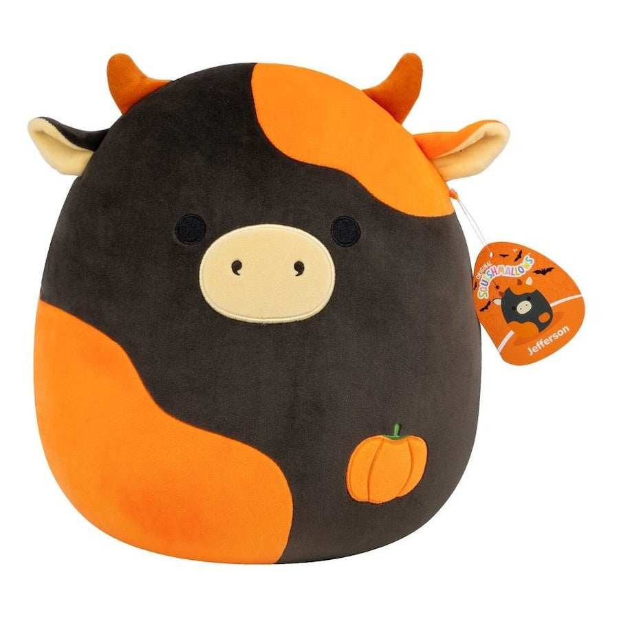 SQUISHMALLOWS 12 INCH PLUSH - 2025 HALLOWEEN COLLECTION - JEFFERSON THE PUMPKIN COW - Toyworld Frankston