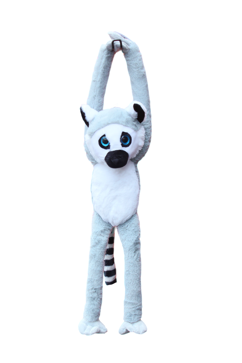 HANGING LEMUR - LACHLAN GREY/WHITE - Toyworld Frankston