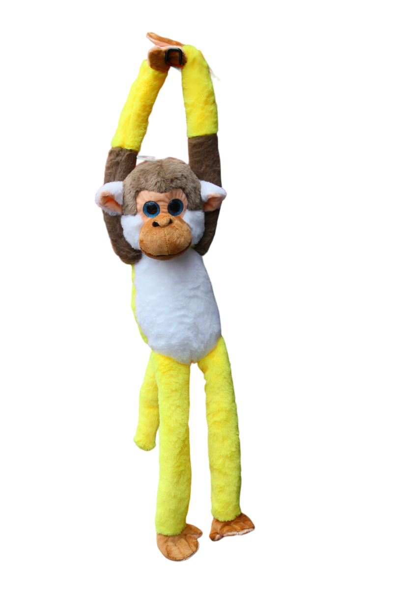 HANGING MONKEY - MATT BROWN/WHITE - Toyworld Frankston
