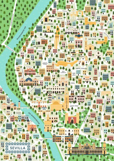 RAVENSBURGER - MAP OF  SEVILLE 1000 PIECE PUZZLE - Toyworld Frankston