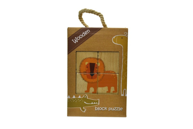 KAPER KIDZ WOODEN JUNGLE ANIMALS BLOCK PUZZLE