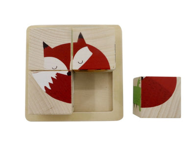 KAPER KIDZ WOODEN JUNGLE ANIMALS BLOCK PUZZLE