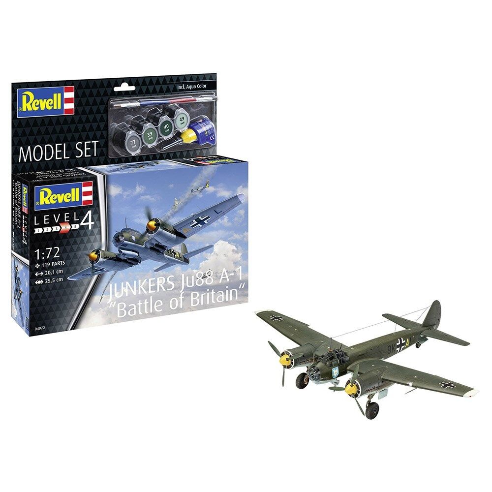 REVELL STARTER KIT 1/72 MODEL SET JUNKERS JU88 A-1 BATTLE OF BRITAIN