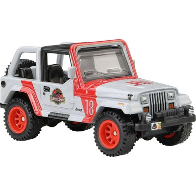 HOT WHEELS PREMIUM POP CULTURE - JURASSIC PARK '92 JEEP WRANGLER SAHARA - Toyworld Frankston