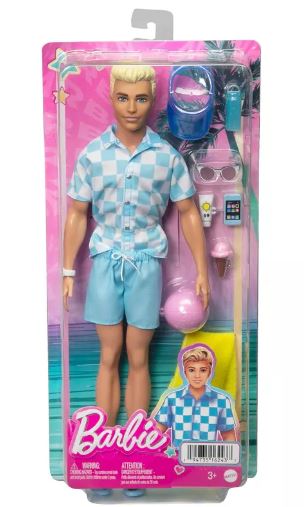 BARBIE KEN DOLL WITH SWIM TRUNKS AND BEACH-THEMED ACCESSORIES - Toyworld Frankston