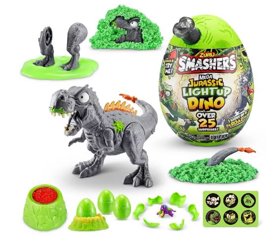 ZURU SMASHERS - MEGA JURASSIC LIGHT UP DINO EGG - Toyworld Frankston