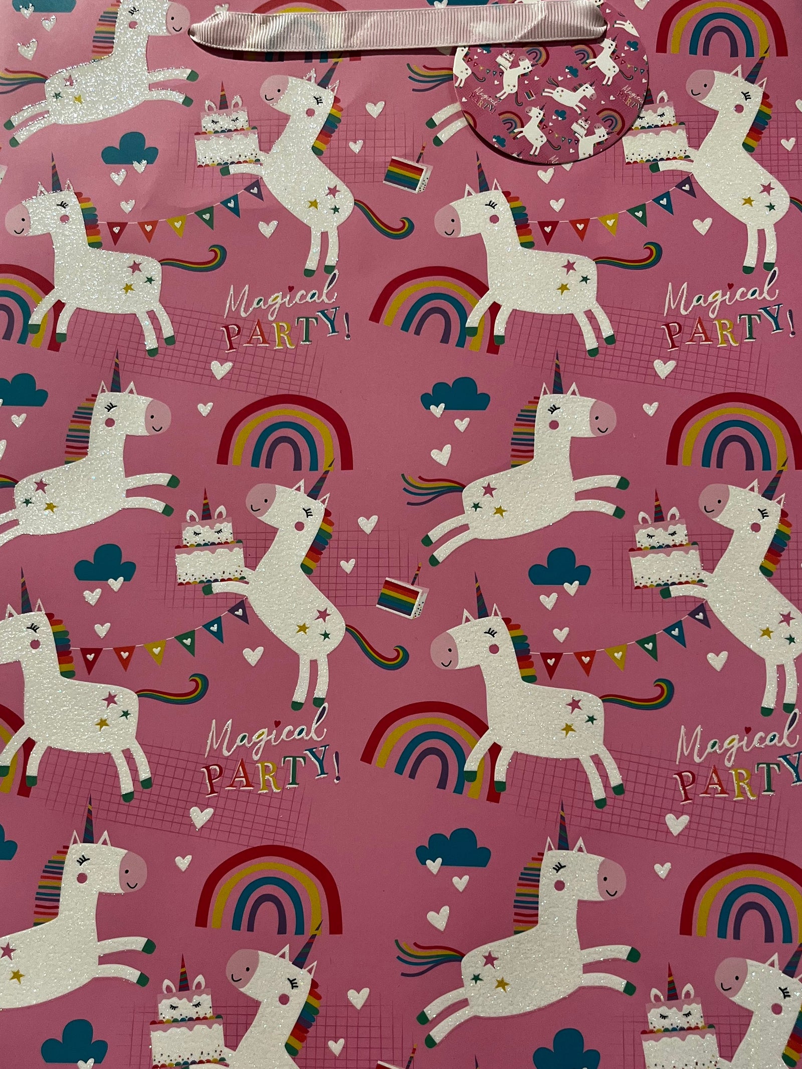 GIFT BAG - LARGE PINK MAGICAL PARTY