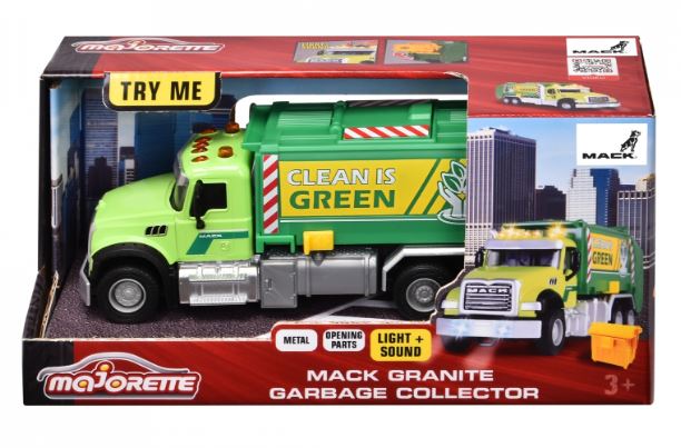 MAJORETTE MACK GRANITE GARBAGE TRUCK