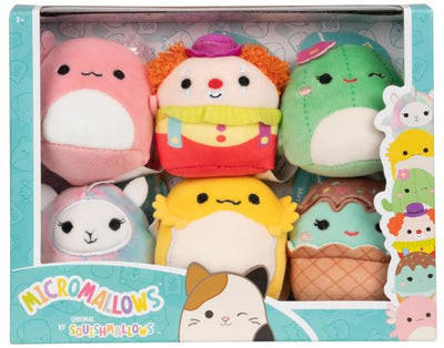 SQUISHMALLOWS - MICROMALLOWS 2.5 INCH 6 PACK - ARCHIE, RODRY, MARITZA, MAYA, BIMBI, AND LUCY-MAY - Toyworld Frankston