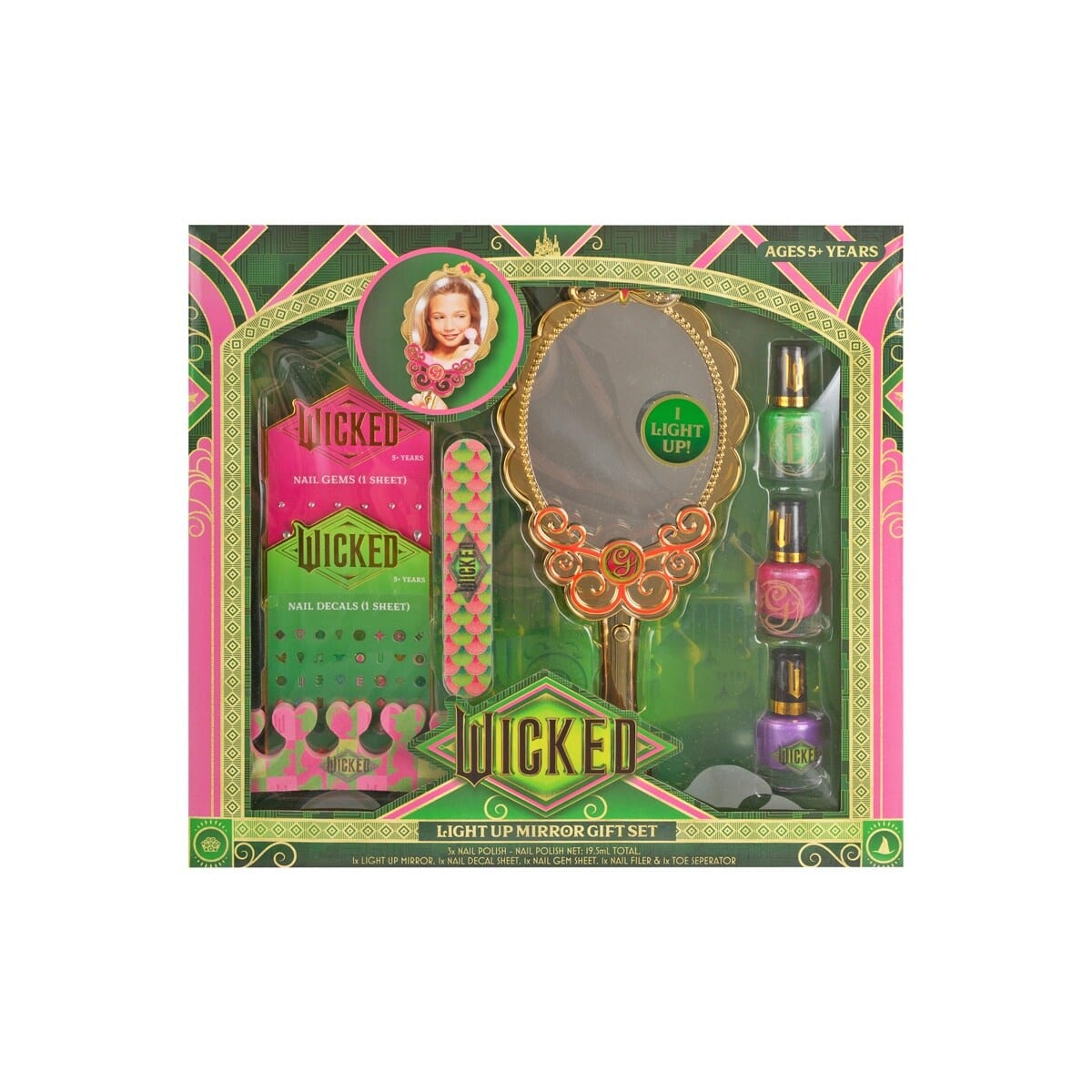 WICKED LIGHT UP MIRROR AND NAILS GIFT SET