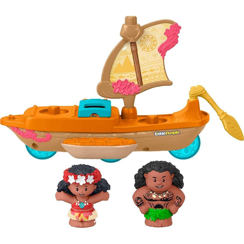 FISHER PRICE - LITTLE PEOPLE DISNEY PRINCESS MOANA AND MAUI'S CANOE - Toyworld Frankston