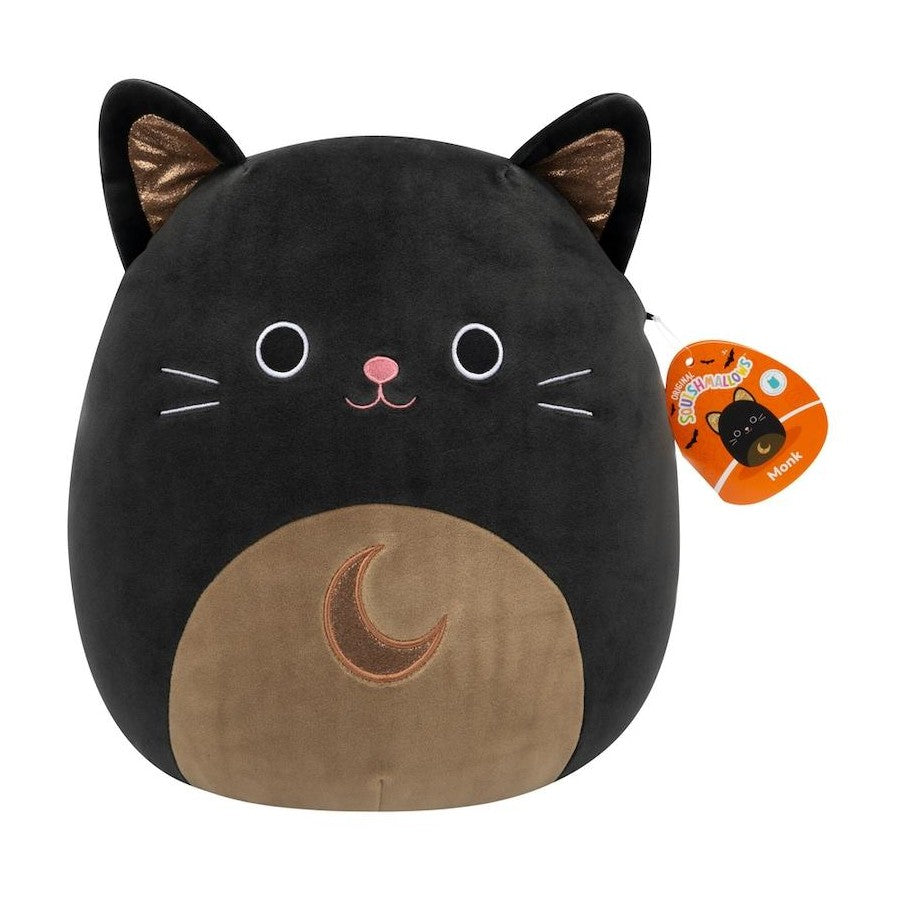 SQUISHMALLOWS 12 INCH PLUSH - 2025 HALLOWEEN COLLECTION - MONK THE BLACK CAT - Toyworld Frankston