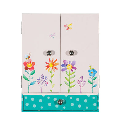 MUSIC BOX WITH WARDROBE - FLORAL FLOWER FAIRY JEWELLERY BOX - Toyworld Frankston