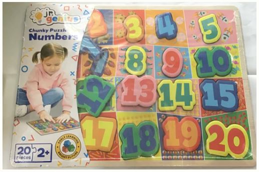 JR. GENIUS CHUNK PUZZLE - NUMBERS 20PC - Toyworld Frankston
