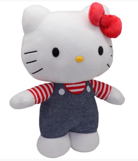 SANRIO - HELLO KITTY MEDIUM 30CM PLUSH - DENIM OVERALLS