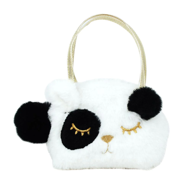 PINK POPPY CUTE FLUFFY ANIMAL PANDA HANDBAG - Toyworld Frankston