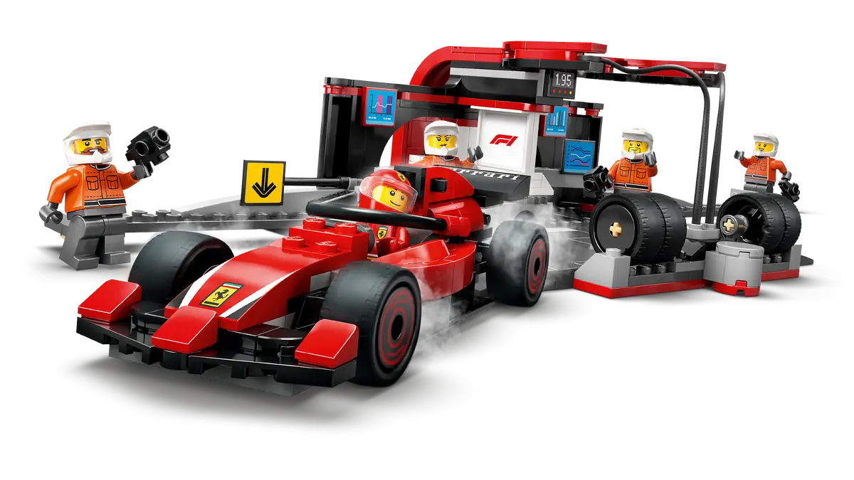 LEGO CITY 60443 F1 PIT STOP AND PIT CREW WITH FERRARI CAR