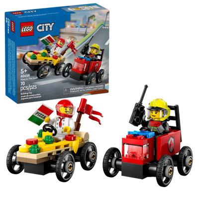 LEGO CITY 60458 PIZZA VS FIRE TRUCK RACE CAR PACK