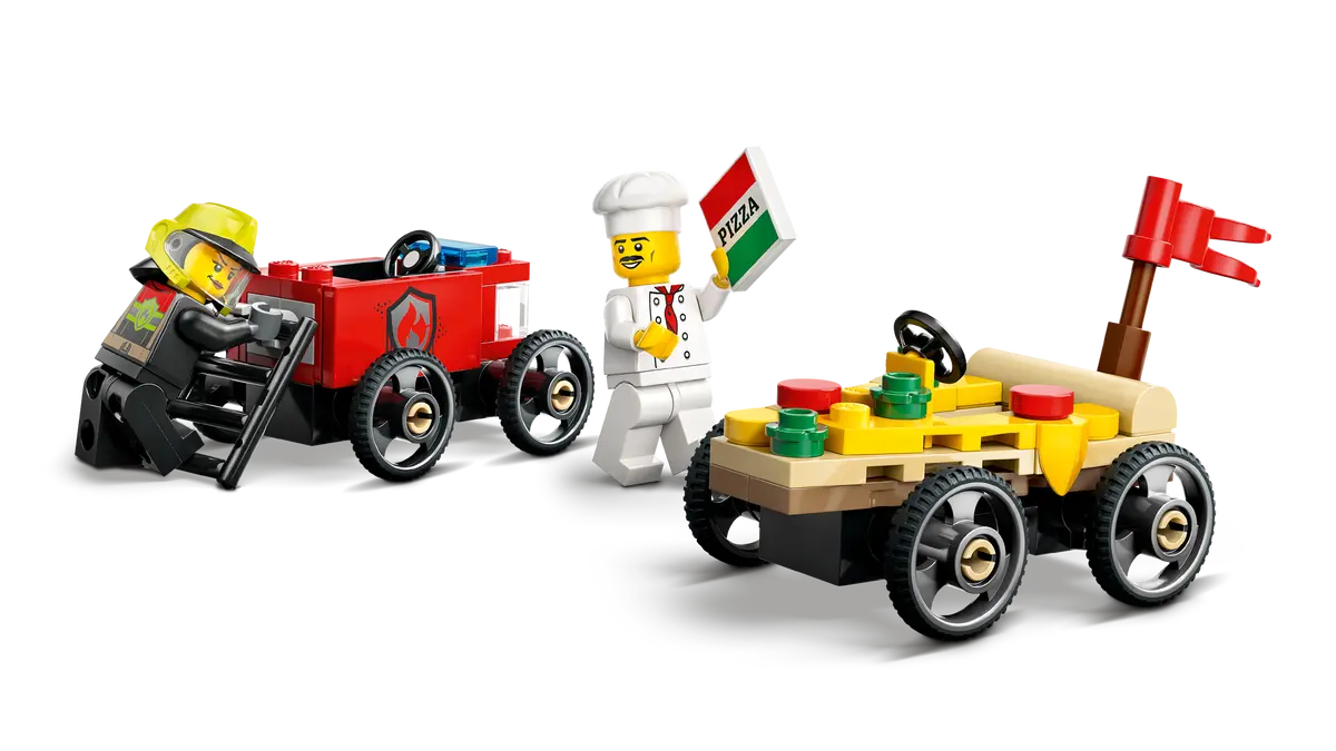 LEGO CITY 60458 PIZZA VS FIRE TRUCK RACE CAR PACK