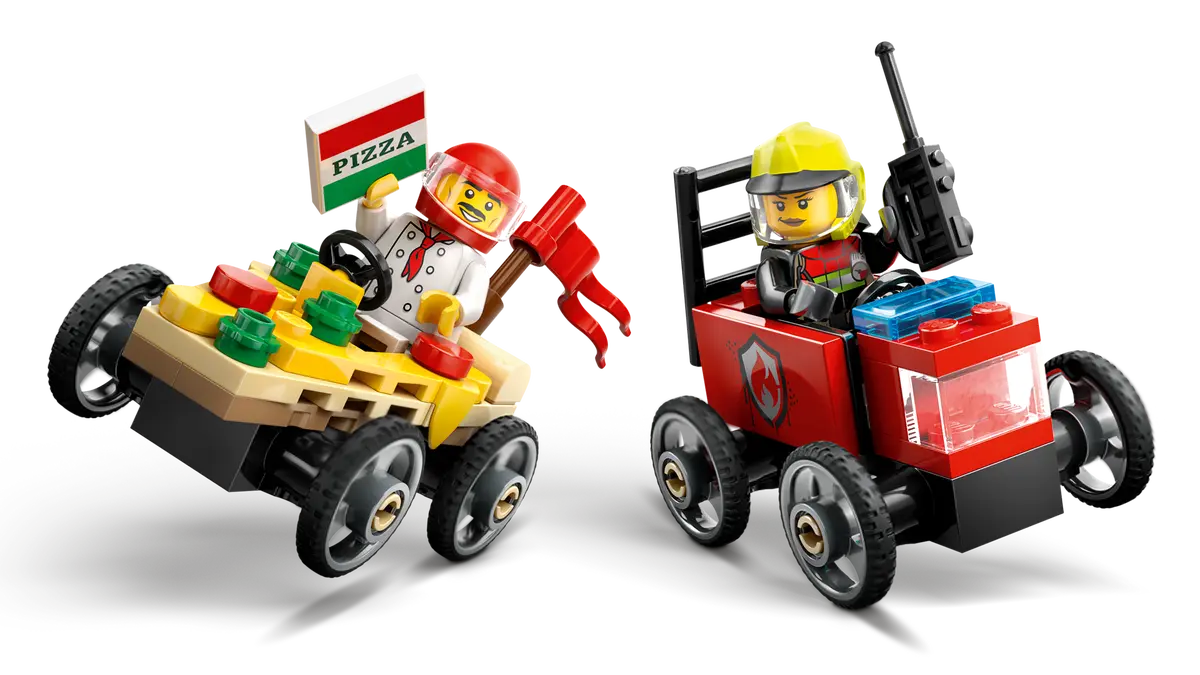 LEGO CITY 60458 PIZZA VS FIRE TRUCK RACE CAR PACK