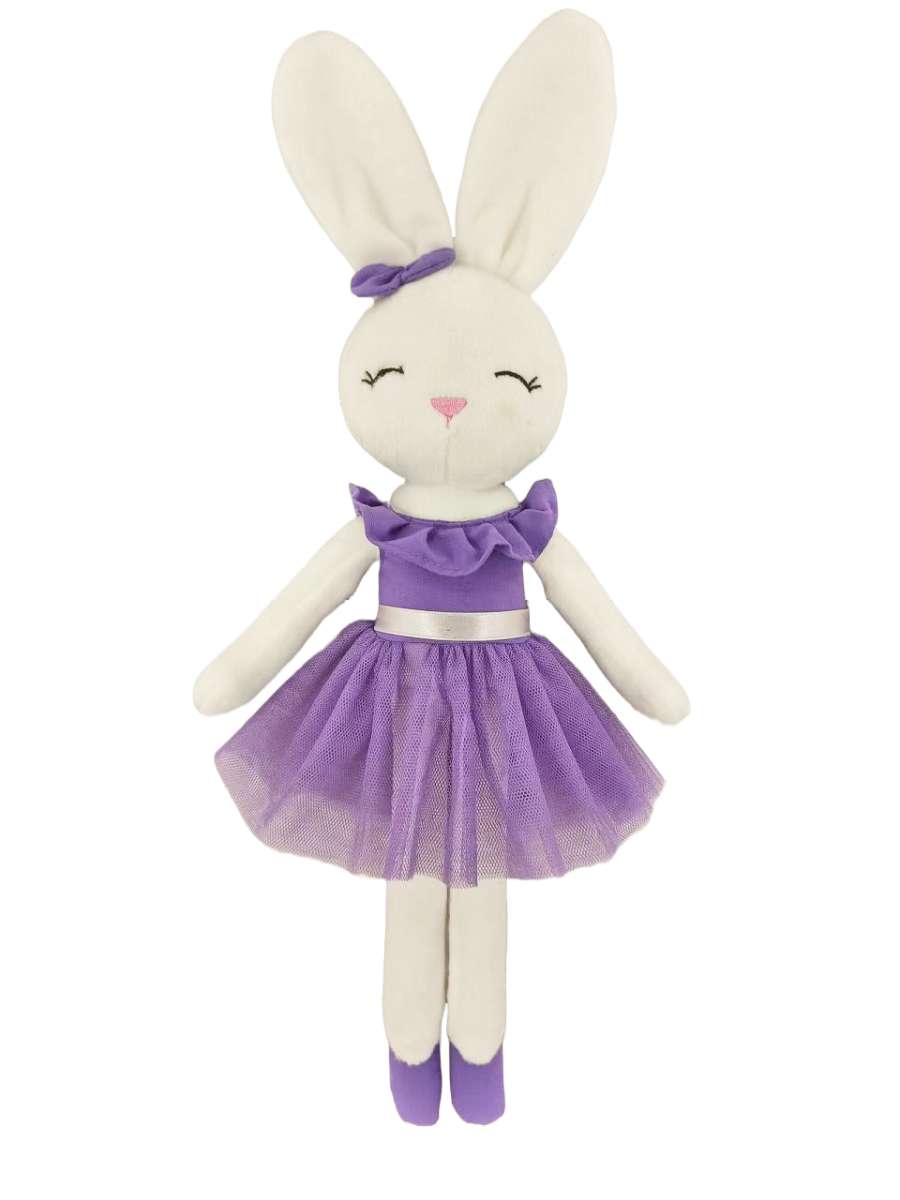 COTTON CANDY PLUSH BUNNY - ZOE PURPLE SKIRT - Toyworld Frankston