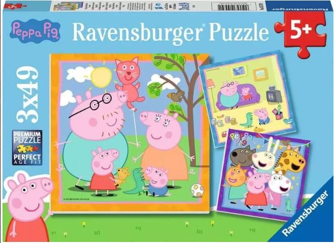 RAVENSBURGER PEPPA'S FAMILY AND FRIENDS 3X49 PC