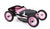 BAYER TRENDY DOLL PRAM PINK WITH BLACK HOOD & PINK BOW