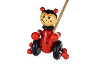 KAPER KIDZ PUSH ALONG WOODEN LADYBIRD