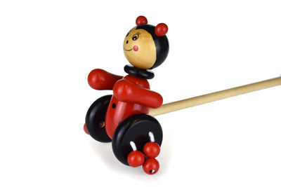KAPER KIDZ PUSH ALONG WOODEN LADYBIRD