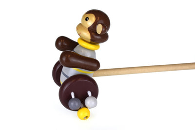 KAPER KIDZ PUSH ALONG WOODEN MONKEY